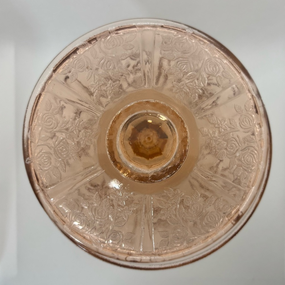 Federal 1930s Sharon Cabbage Rose Pink Depression Candy Dish w/lid Vintage - Picture 5 of 5